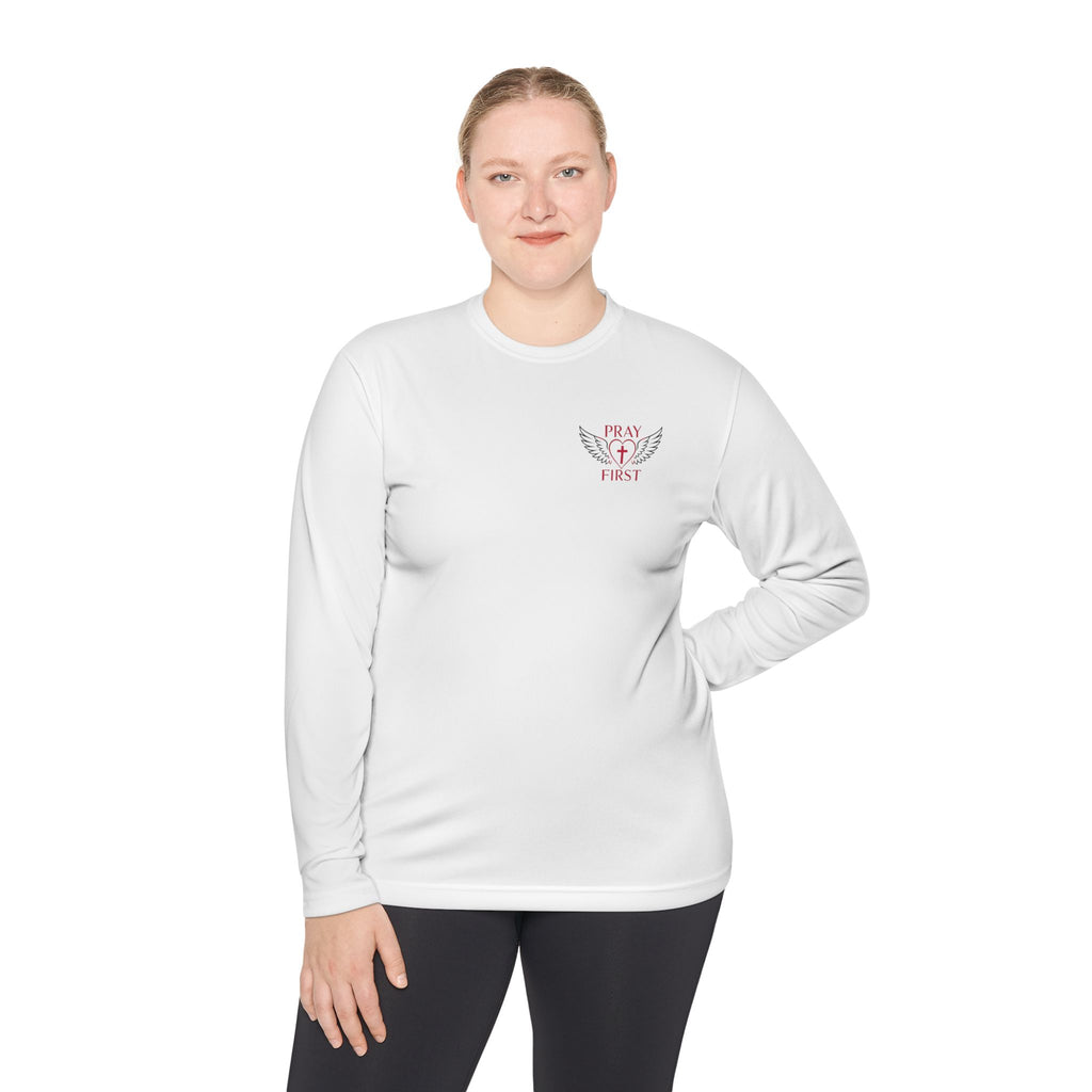 Pray First Pickleball Long Sleeve — "Let the Paddle Do the Talking" Women's Performance Tee