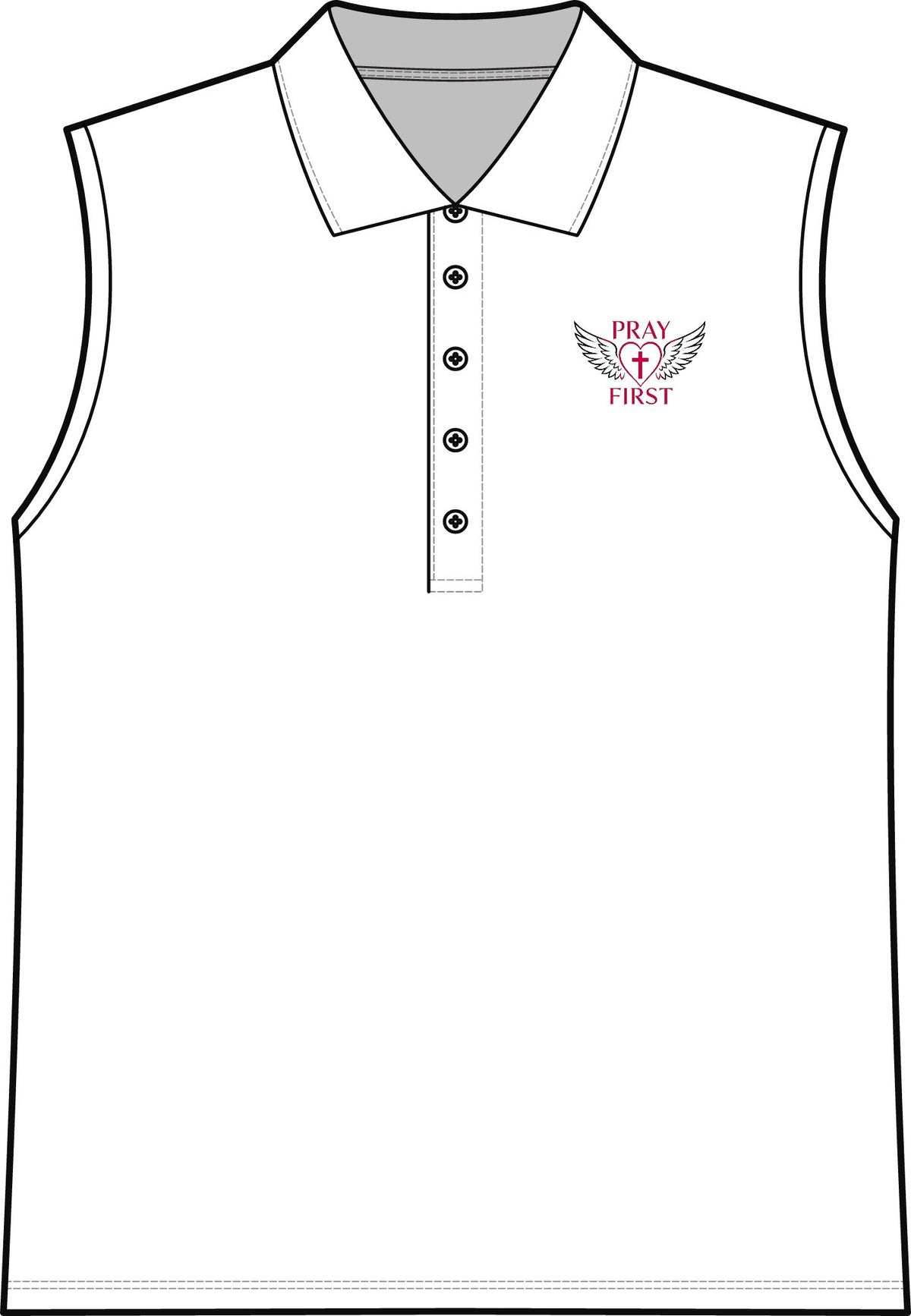 Pray First Barrel Racing Sleeveless Polo — Women's