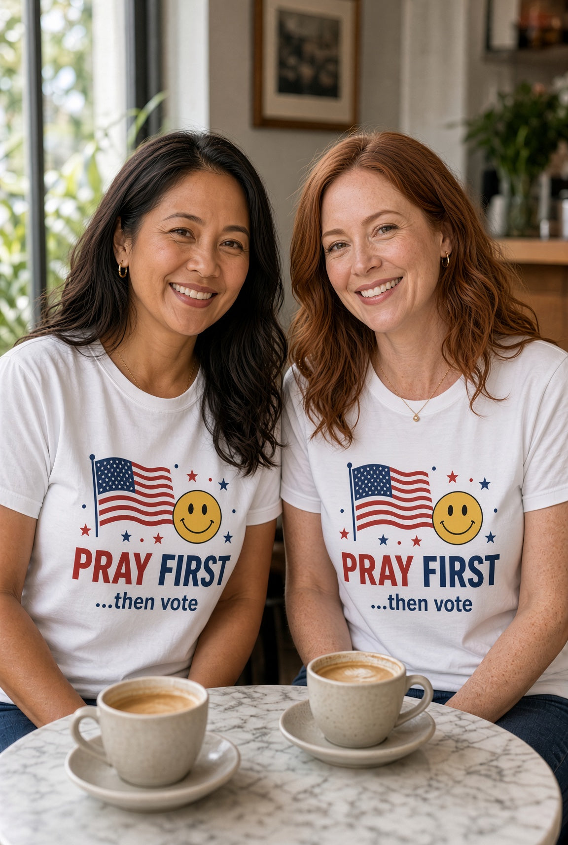 Pray First Then Vote tee | American flag, patriotic political shirt