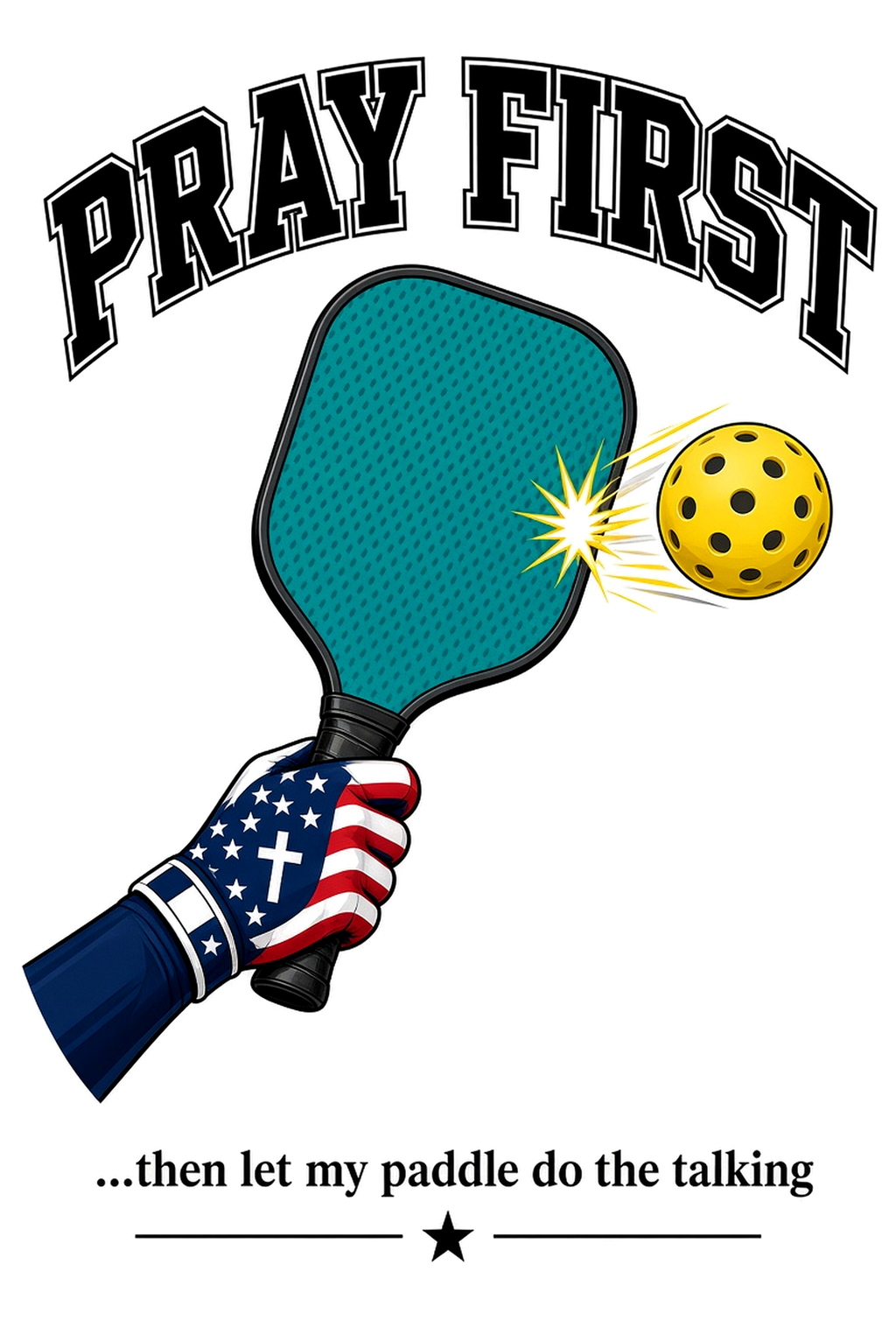 Pray First Pickleball Long Sleeve — "Let the Paddle Do the Talking" Women's Performance Tee