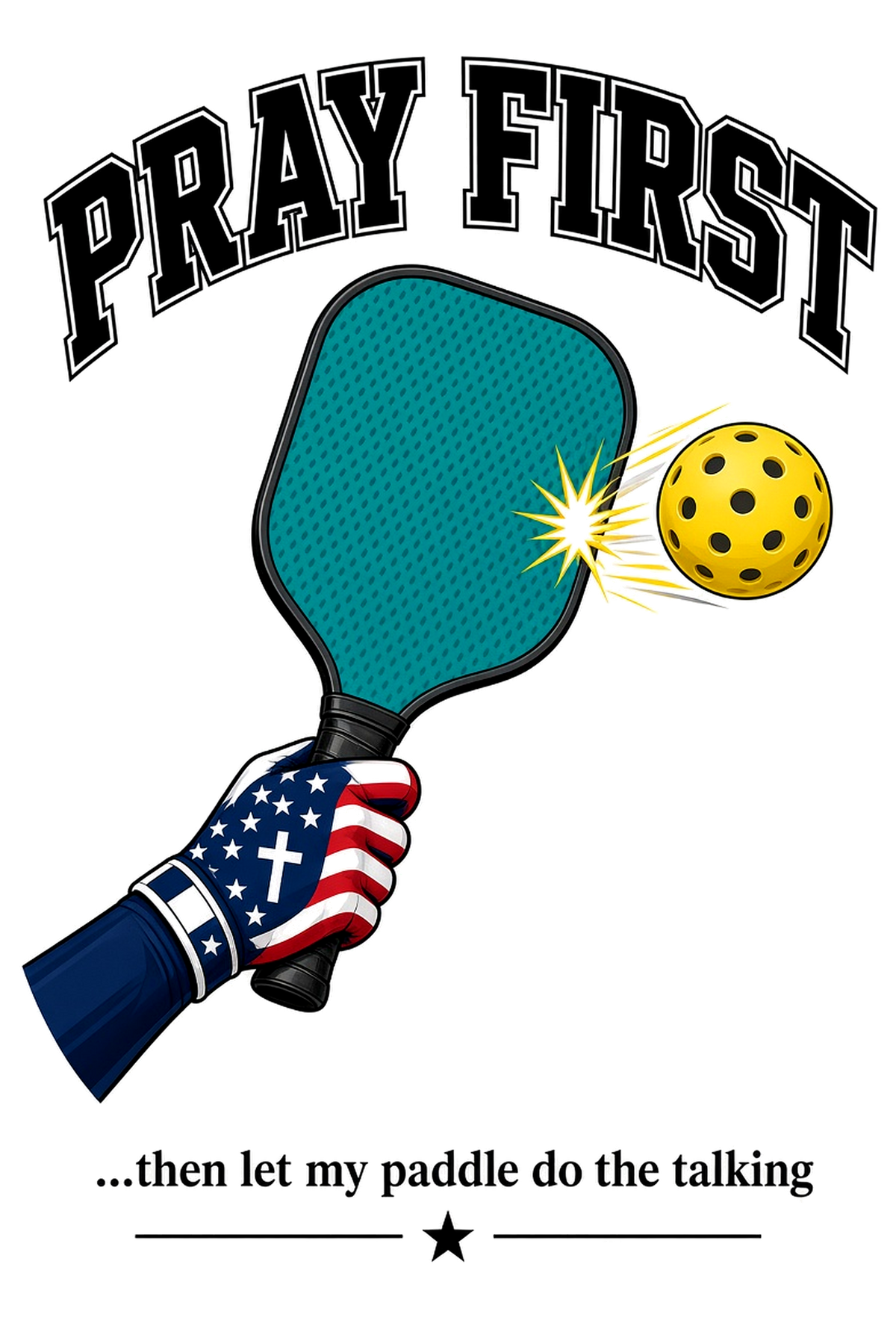 Pray First Pickleball Long Sleeve — "Let the Paddle Do the Talking" Women's Performance Tee