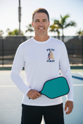 Pray First Pickleball Long Sleeve — "Let the Paddle Do the Talking" Men's Performance Tee