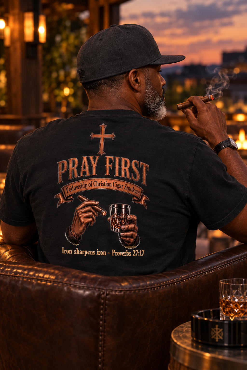 Iron Sharpens Iron FCCS Cigar T-Shirt | Black