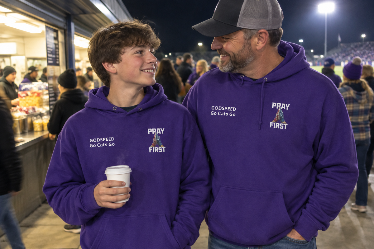 Go Cats Go | Godspeed | Pray First It's Not Just A Game Hoodie