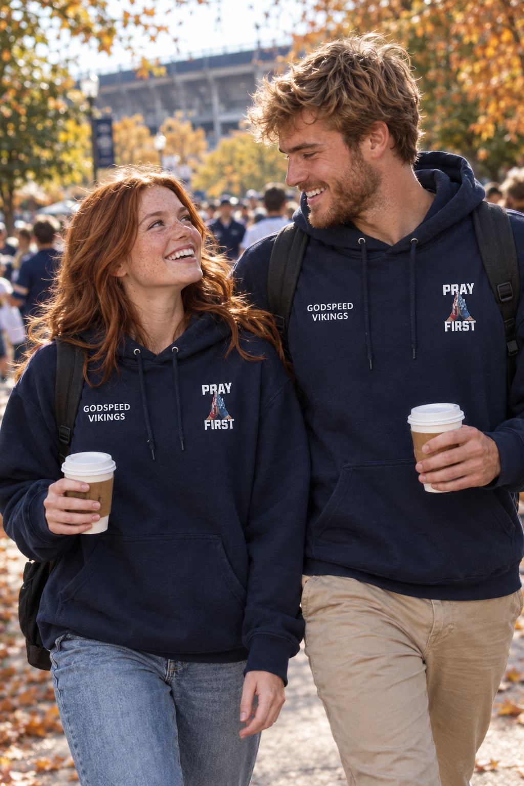 Vikings | Godspeed | Pray First It's Not Just A Game Hoodie